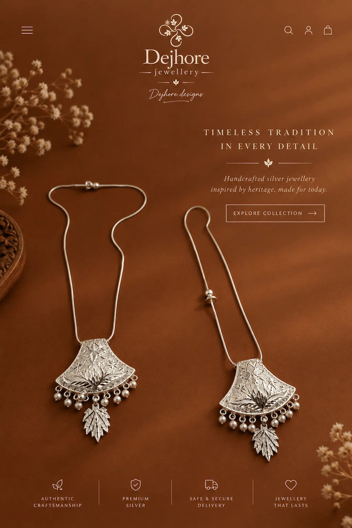Chinar Motif Dejhore Earrings