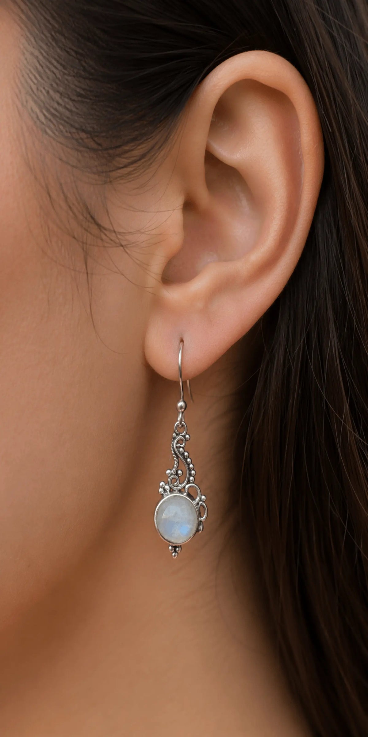 Moonstone silver earrings