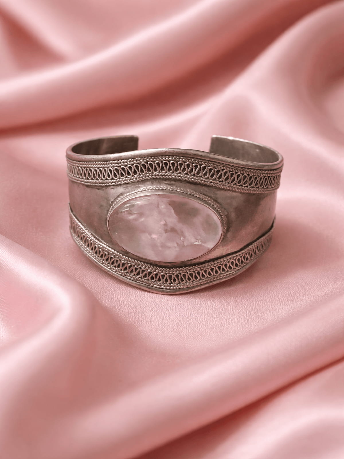 Handmade Rose Quartz bangle