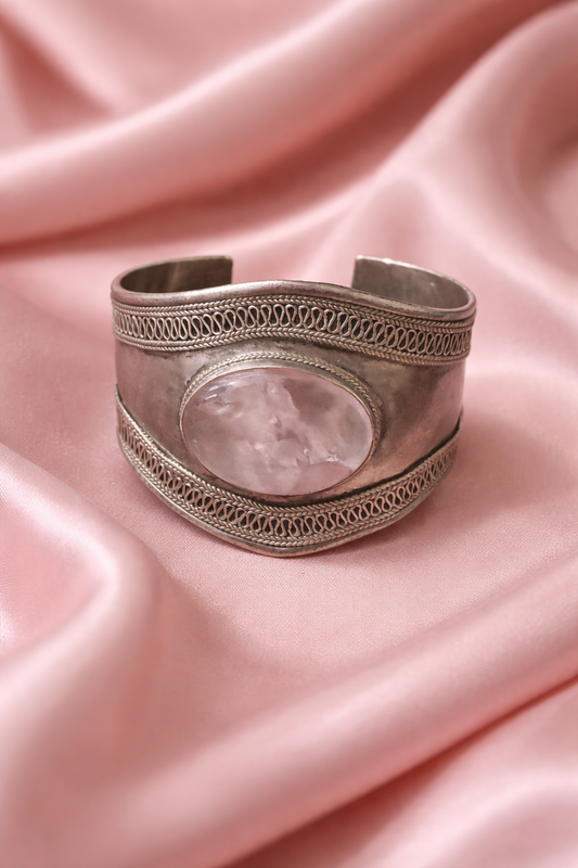 Handmade Rose Quartz bangle