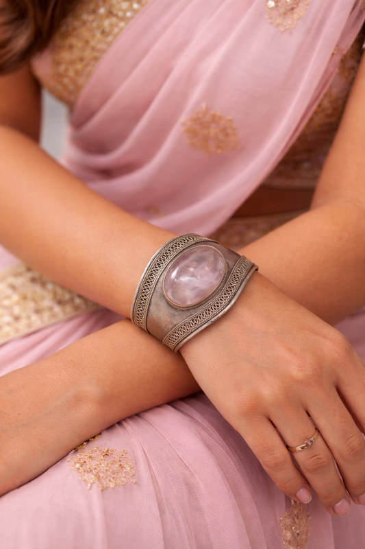 Handmade Rose Quartz bangle