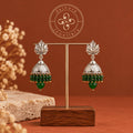Chinar Silver Jhumka with Pearl Drops