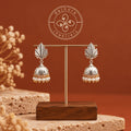 Chinar Silver Jhumka with Pearl Drops