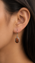 Brown stone earring
