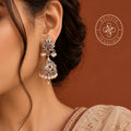 Traditional Silver Jhumka Earrings with Pearl Drops