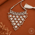 Kashmiri Silver Leaf Motif Statement Necklace