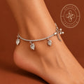 Sterling Silver Chinar Leaf Anklet
