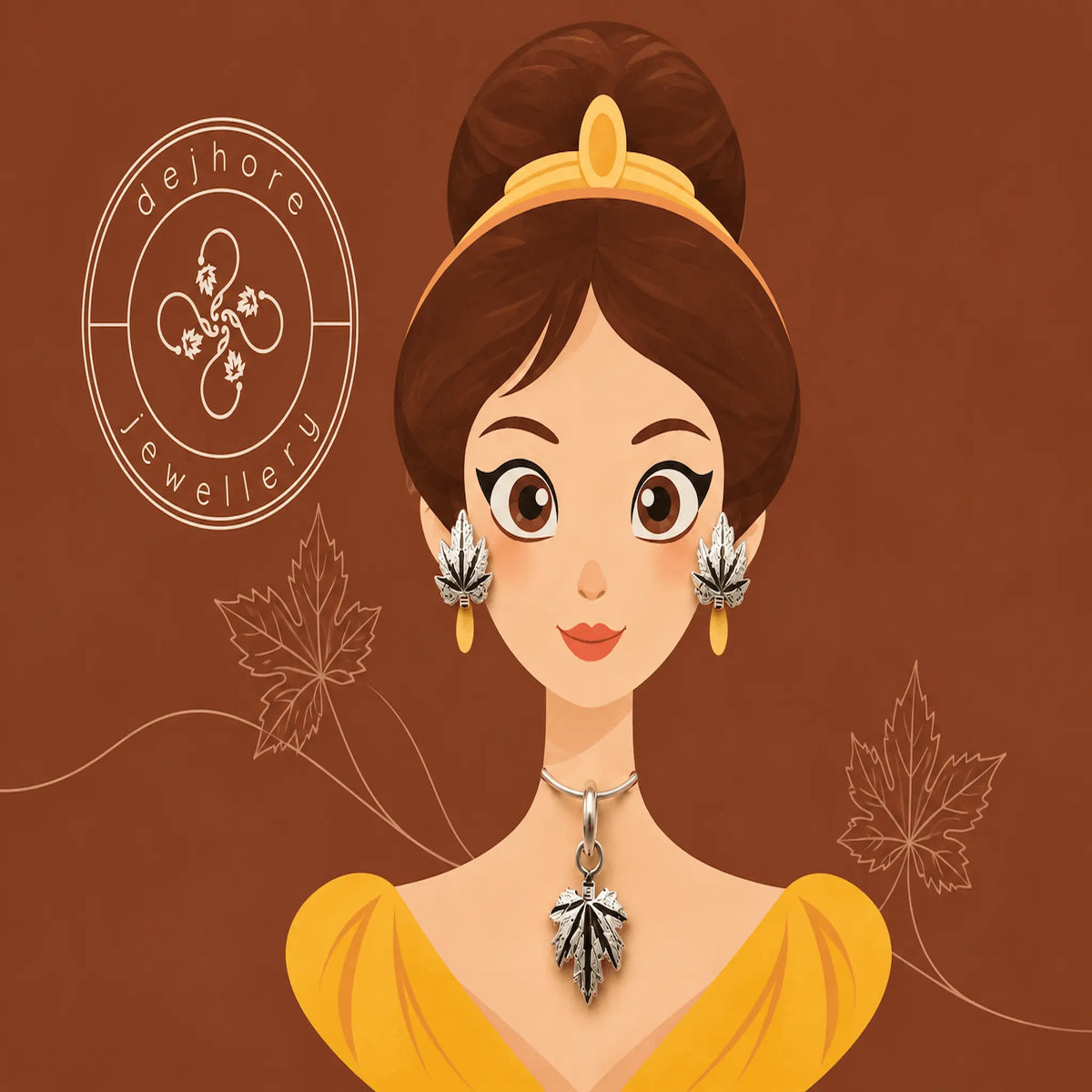 Chinar Whisper – Stud & Pendant Set
